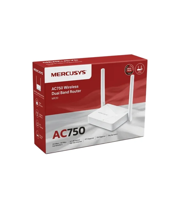 MERCUSYS MR20 AC750 Dual-Band Wi-Fi 5 Router – Fast & Reliable Home Networking